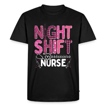 Nurse Appreciation Night Shift Nursing RN CNA - Men's Premium Organic T-Shirt - black - Front - Nico (187cm)
