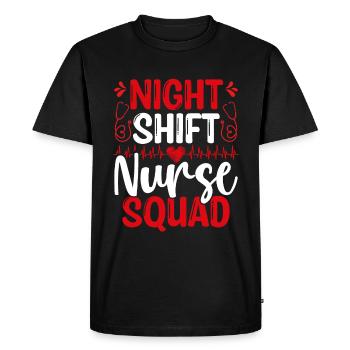 Night Shift Nurse Squad RN CNA Nursing - Men's Premium Organic T-Shirt - black - Front - Nico (187cm)