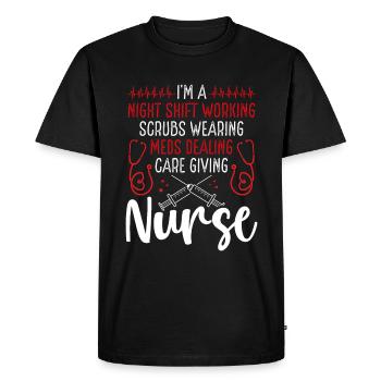 Nurse Night Shift Working Nursing RN CNA - Men's Premium Organic T-Shirt - black - Front - Nico (187cm)
