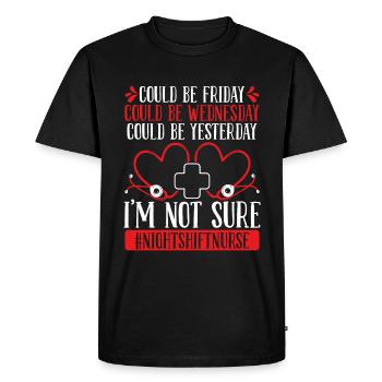 Night Shift Nurse RN CNA Nursing Essentials - Men's Premium Organic T-Shirt - black - Front - Nico (187cm)