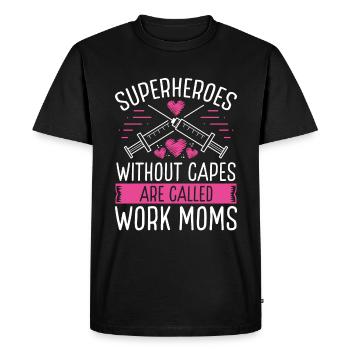 Work Mom Superhero Nurse Funny RN CNA - Men's Premium Organic T-Shirt - black - Front - Nico (187cm)