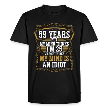 59 ans Drôle d’anniversaire Idée Humour 59 Anniversaire - T-shirt Premium bio Homme - noir - Devant - Nico (187cm)