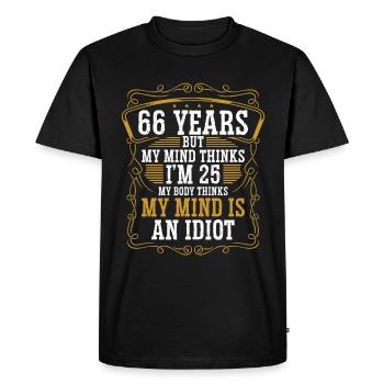 66 ans Drôle d’anniversaire Idée Humour 66 Anniversaire - T-shirt Premium bio Homme - noir - Devant - Nico (187cm)