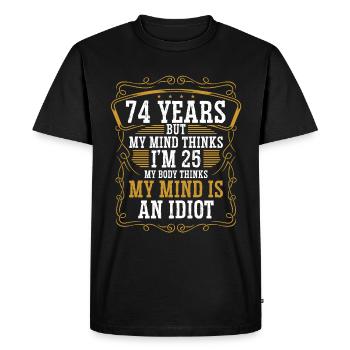 74 år gammel Sjov fødselsdag Idé Humor 74 Fødselsdag - Herre Premium økologisk T-shirt - sort - Foran - Nico (187cm)
