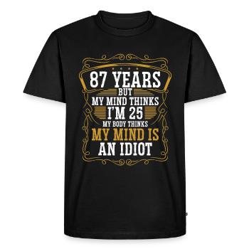 87 ans Drôle d’anniversaire Idée Humour 87 Anniversaire - T-shirt Premium bio Homme - noir - Devant - Nico (187cm)