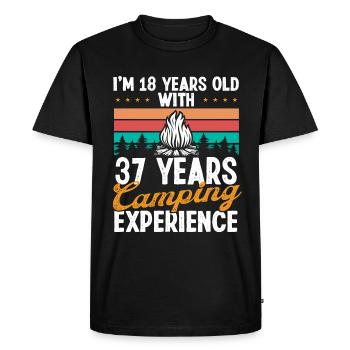 55 Year Old Camper Mountains Camping 55 Birthday - Men's Premium Organic T-Shirt - black - Front - Nico (187cm)