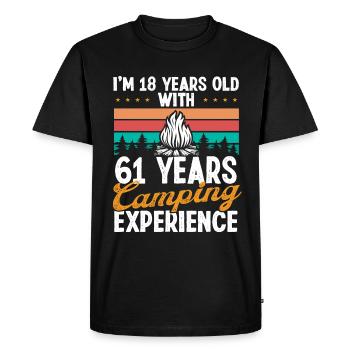 79 Year Old Camper Mountains Camping 79 Birthday - Men's Premium Organic T-Shirt - black - Front - Nico (187cm)