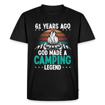 61 Year Old Camping Legend Scout 61Birthday Camper - Men's Premium Organic T-Shirt - black - Front - Nico (187cm)