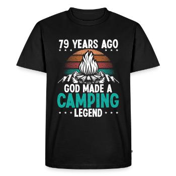 79 Year Old Camping Legend Scout 79Birthday Camper - Men's Premium Organic T-Shirt - black - Front - Nico (187cm)