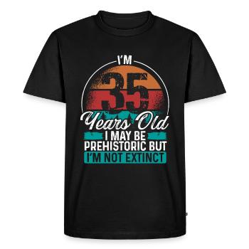 35 Idée d’anniversaire Hommes Anniversaires Drôle 35 ans - T-shirt Premium bio Homme - noir - Devant - Nico (187cm)