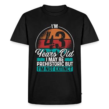 43 Idée d’anniversaire Hommes Anniversaires Drôle 43 ans - T-shirt Premium bio Homme - noir - Devant - Nico (187cm)