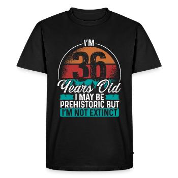 36 Idée d’anniversaire Hommes Anniversaires Drôle 36 ans - T-shirt Premium bio Homme - noir - Devant - Nico (187cm)