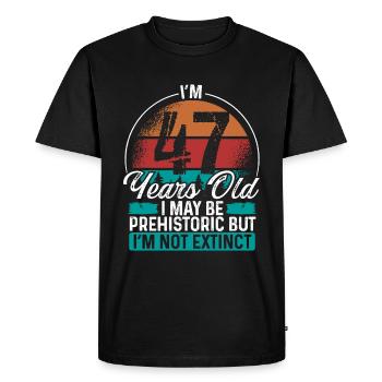47 Idée d’anniversaire Hommes Anniversaires Drôle 47 ans - T-shirt Premium bio Homme - noir - Devant - Nico (187cm)