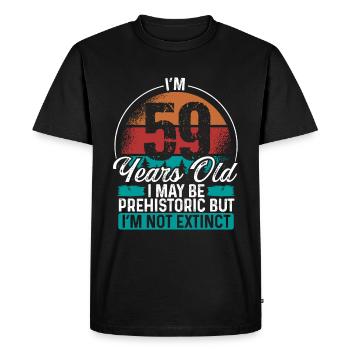 59 Idée d’anniversaire Hommes Anniversaires Drôle 59 ans - T-shirt Premium bio Homme - noir - Devant - Nico (187cm)