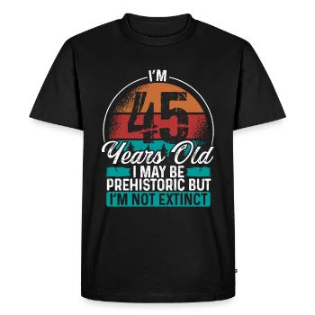 45 Idée d’anniversaire Hommes Anniversaires Drôle 45 ans - T-shirt Premium bio Homme - noir - Devant - Nico (187cm)