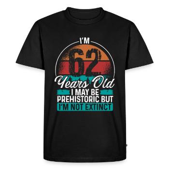 62 Idée d’anniversaire Hommes Anniversaires Drôle 62 ans - T-shirt Premium bio Homme - noir - Devant - Nico (187cm)
