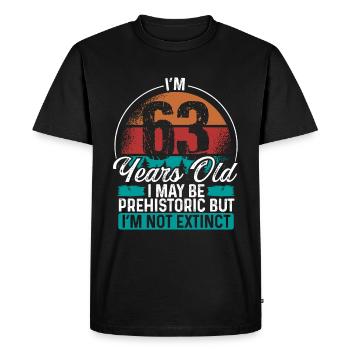63 Idée d’anniversaire Hommes Anniversaires Drôle 63 ans - T-shirt Premium bio Homme - noir - Devant - Nico (187cm)