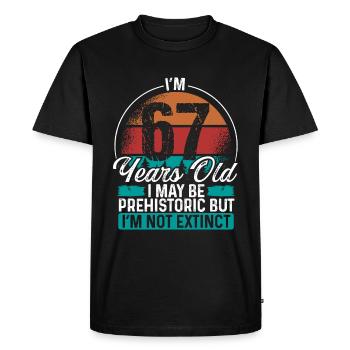 67 Idée d’anniversaire Hommes Anniversaires Drôle 67 ans - T-shirt Premium bio Homme - noir - Devant - Nico (187cm)