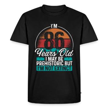 86 Idée d’anniversaire Hommes Anniversaires Drôle 86 ans - T-shirt Premium bio Homme - noir - Devant - Nico (187cm)