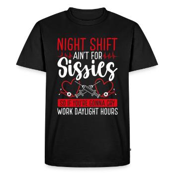 Night Shift Nursing Appreciation Funny Nurse - Men's Premium Organic T-Shirt - black - Front - Nico (187cm)