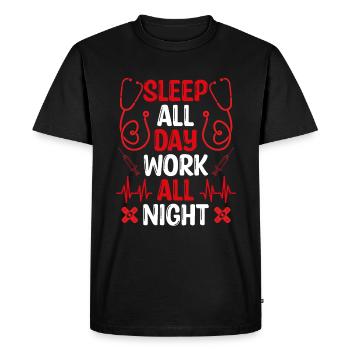 Night Shift Nurse Sleep all Day Work all Nursing - Men's Premium Organic T-Shirt - black - Front - Nico (187cm)