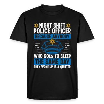 Drôle de nuit Policier Humour Policier - T-shirt Premium bio Homme - noir - Devant - Nico (187cm)