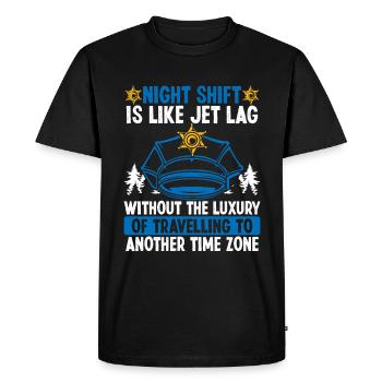 Travailleur de nuit Policier Policier - T-shirt Premium bio Homme - noir - Devant - Nico (187cm)