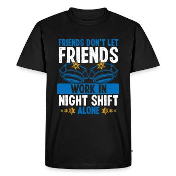Policier Collègue De nuit Policier - T-shirt Premium bio Homme - noir - Devant - Nico (187cm)