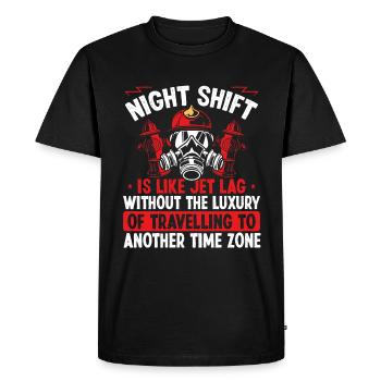 Fire Hose Fire Masn Night Shift Firefighter - Men's Premium Organic T-Shirt - black - Front - Nico (187cm)