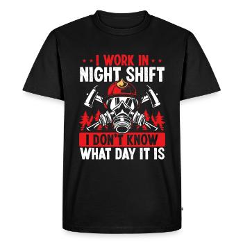 Firefighter What day is it Night Shift Fire Truck - Men's Premium Organic T-Shirt - black - Front - Nico (187cm)