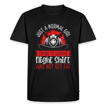 Night Shift Firefighter Normal Girl Volunteer - Men's Premium Organic T-Shirt - black - Front - Nico (187cm)
