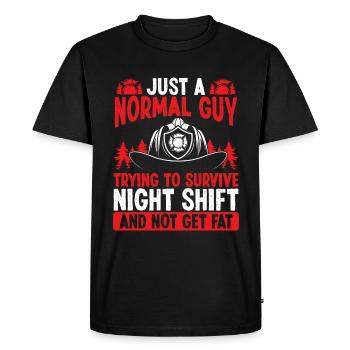 Night Shift Firefighter Normal Guy Volunteer - Men's Premium Organic T-Shirt - black - Front - Nico (187cm)