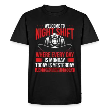 Humour Pompiers Drôles de pompiers volontaires - T-shirt Premium bio Homme - noir - Devant - Nico (187cm)