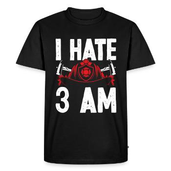 Firefighter I hate 3 at Funny Night Shift Firemen - Men's Premium Organic T-Shirt - black - Front - Nico (187cm)
