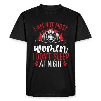 Pompier de nuit ne sont pas la plupart des femmes pompiers - T-shirt Premium bio Homme - noir - Devant - Nico (187cm)