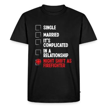 Night Shift Fireman RelationshipStatus Firefighter - Men's Premium Organic T-Shirt - black - Front - Nico (187cm)