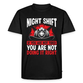 Pompier volontaire Drôle de pompier Pompier - T-shirt Premium bio Homme - noir - Devant - Nico (187cm)