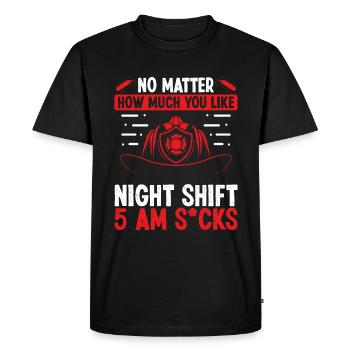 Firefighter 5 at Volunteer Night Shift Firemen - Men's Premium Organic T-Shirt - black - Front - Nico (187cm)