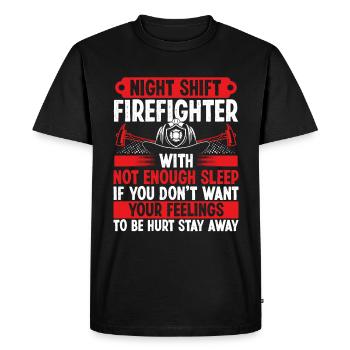 Night Shift Firefighter Fire Hose Mask Firemen - Men's Premium Organic T-Shirt - black - Front - Nico (187cm)