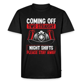 Night Shift Firefighter Two Straight Shift Firemen - Men's Premium Organic T-Shirt - black - Front - Nico (187cm)
