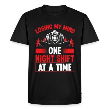 Firefighter Losing my Mind Night Shift Firemen - Men's Premium Organic T-Shirt - black - Front - Nico (187cm)
