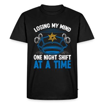 Policier de nuit mon Policier - T-shirt Premium bio Homme - noir - Devant - Nico (187cm)