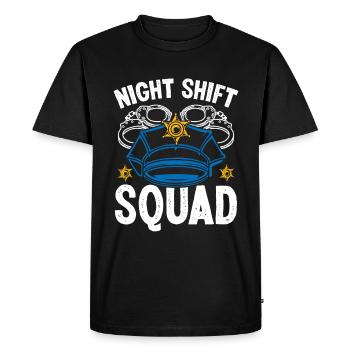 Policier de l’escouade de nuit Drôle de policier - T-shirt Premium bio Homme - noir - Devant - Nico (187cm)