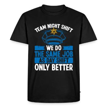 Policier de nuit Chapeau de police Policier - T-shirt Premium bio Homme - noir - Devant - Nico (187cm)