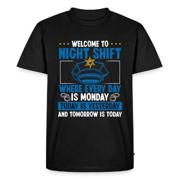Policier de nuit Cat Hat Policier - T-shirt Premium bio Homme - noir - Devant - Nico (187cm)