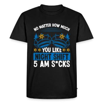 Le policier de nuit déteste 5 sur le policier - T-shirt Premium bio Homme - noir - Devant - Nico (187cm)