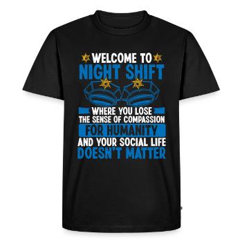 La police de nuit a un policier de nuit a un agent de police - T-shirt Premium bio Homme - noir - Devant - Nico (187cm)