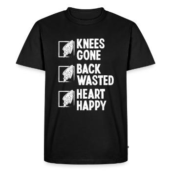 Arrowhead Chasse Humour Genou Blessure au dos - T-shirt Premium bio Homme - noir - Devant - Nico (187cm)