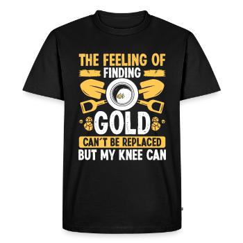 Gold Prospector Humor Genou Arthroplastie Miner - T-shirt Premium bio Homme - noir - Devant - Nico (187cm)