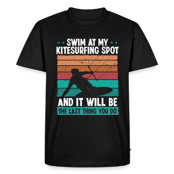 Kiteboarder Humor Wind Kitesurfing Funny Kitesurf - Men's Premium Organic T-Shirt - black - Front - Nico (187cm)